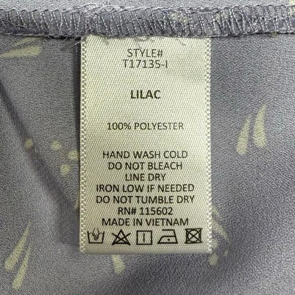 Lush | Long Sleeve V-Neck Blouse | Lilac | Size L - Picture 8 of 13